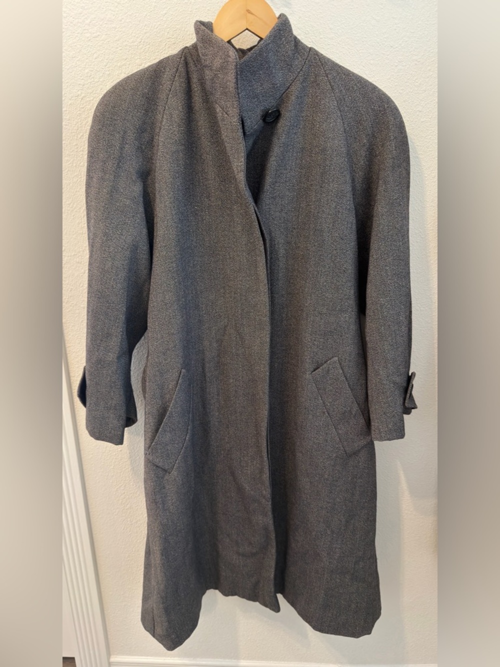 PERRY ELLIS 1980s Twill Balmacaan Coat